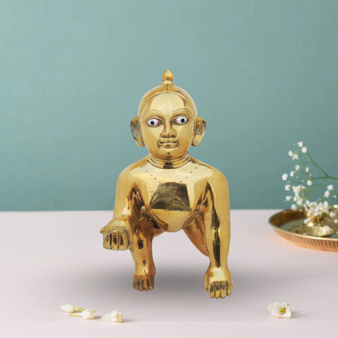 Brass Laddu Gopal Statue 4Kg